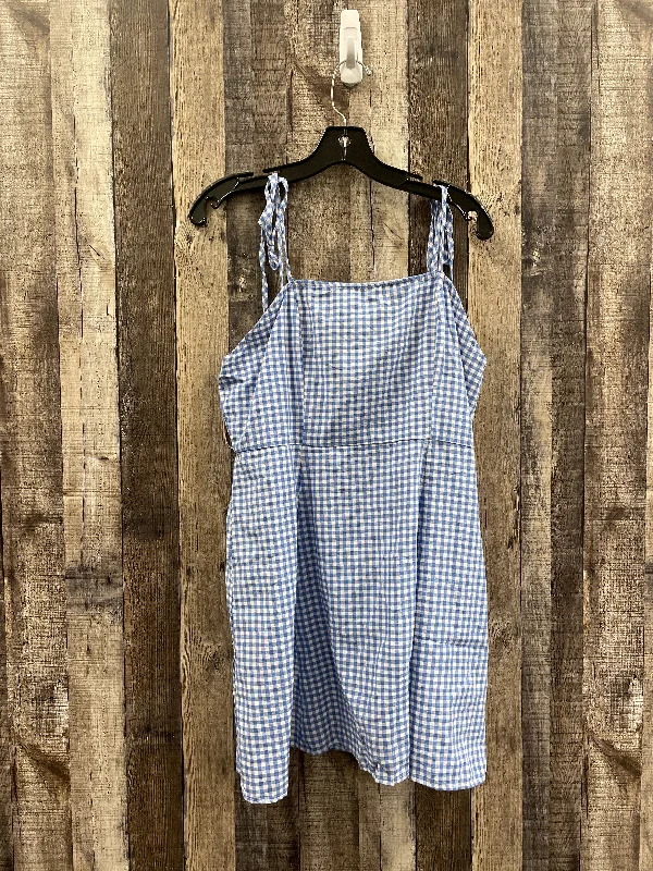 women's sleeveless dressesBlue & White Dress Casual Short Shein, Size L