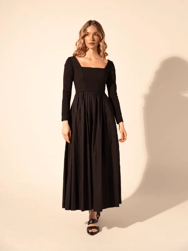 women's long-sleeved dressesGalilea Dress in Black