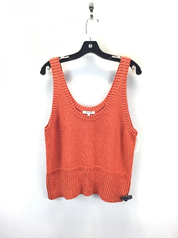 women's tops for those who want to stay on top of the latest fashion trends and wear pieces that are both stylish and on-trendTop Sleeveless Basic By Madewell In Orange, Size: L