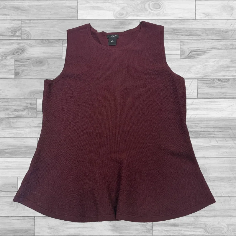 women's tops for everyday eleganceTop Sleeveless By Ann Taylor In Maroon, Size: M