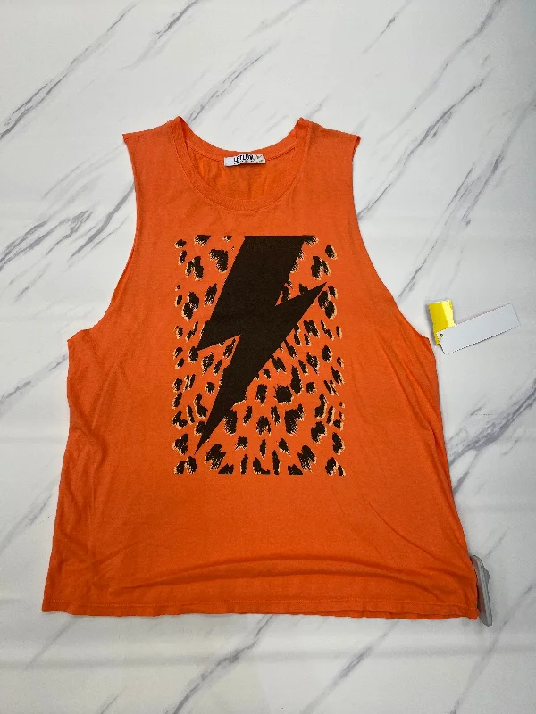 women's tops with sheer overlaysTop Sleeveless By Anthropologie In Orange, Size: Xl