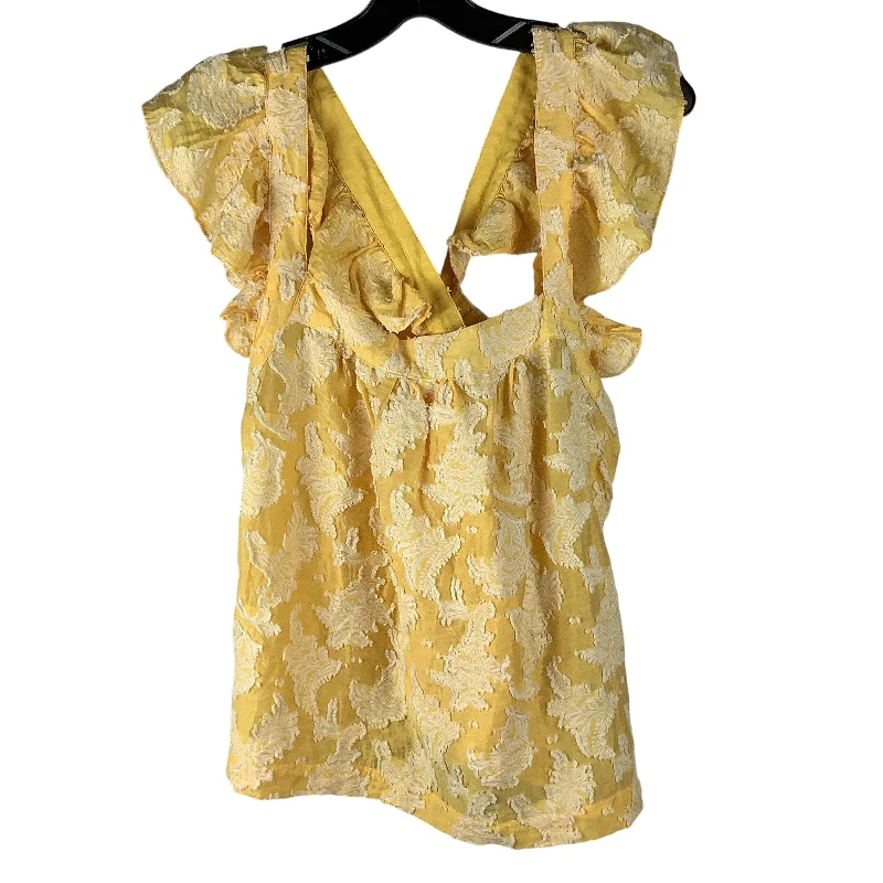 women's tops for bridal showers and baby showersTop Sleeveless By Anthropologie In Yellow, Size: M