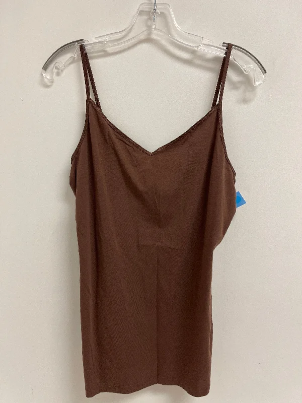 women's tops for glamorous eveningsTop Sleeveless By Cabi In Brown, Size: L