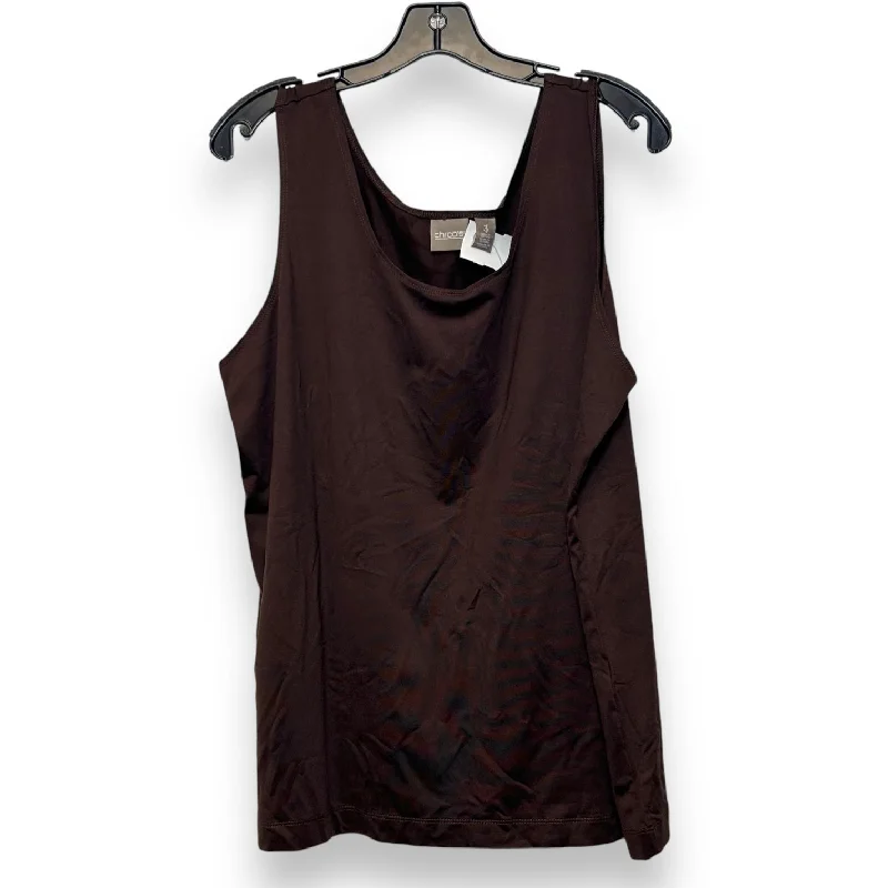 women's tops for vintage fashion enthusiastsTop Sleeveless By Chicos In Brown, Size: Xl