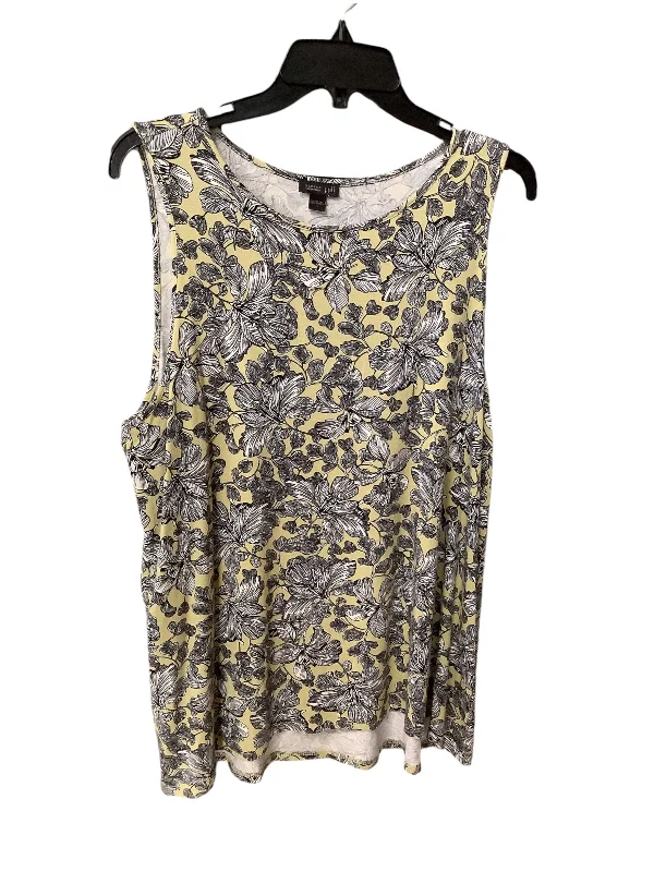 three-quarter sleeve women's topsTop Sleeveless By J. Jill In Floral Print, Size: L