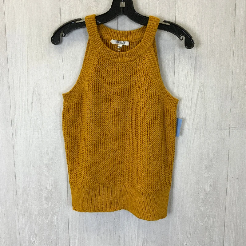 women's tops with built-in brasTop Sleeveless By Madewell In Yellow, Size: S