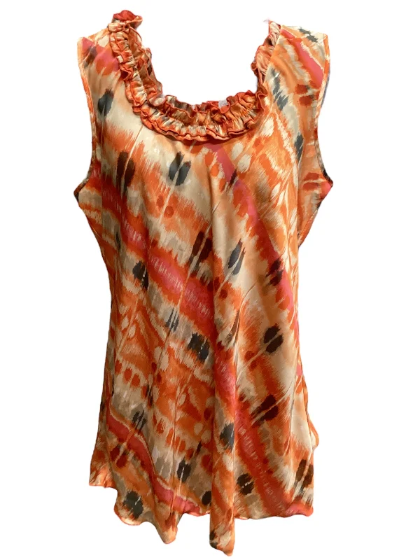 women's tops with sheer overlaysTop Sleeveless By New Directions  Size: 2x