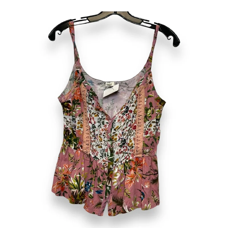 camisoles for womenTop Sleeveless By Tiny In Flowered, Size: M