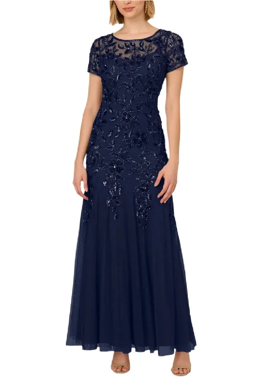 tulle gown dressesAdrianna Papell AP1E208349 Long Beaded Formal Dress