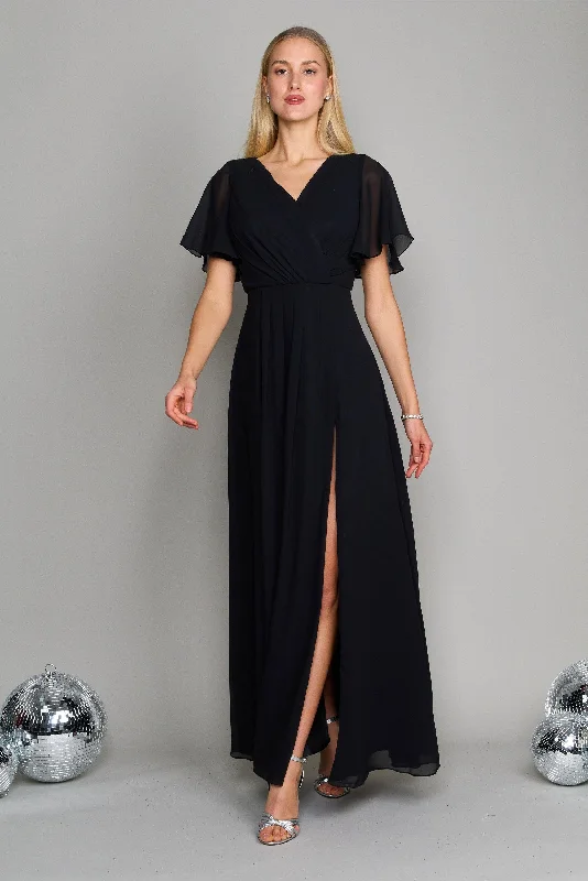 gown dresses for special occasionsDylan & Davids Short Sleeve Chiffon Formal Dress Black