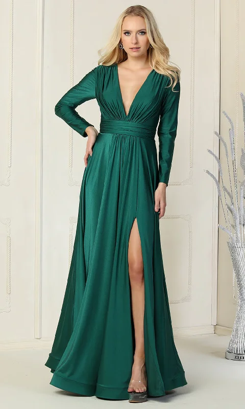 gown dresses for winterHunter Green 4 Cinderella Divine OC008 Long Sleeve Long Formal Dress Sale