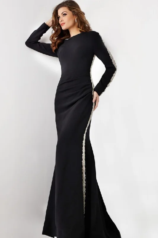 cap sleeve gown dressesJovani 24191 Long Mermaid Beaded Formal Dress