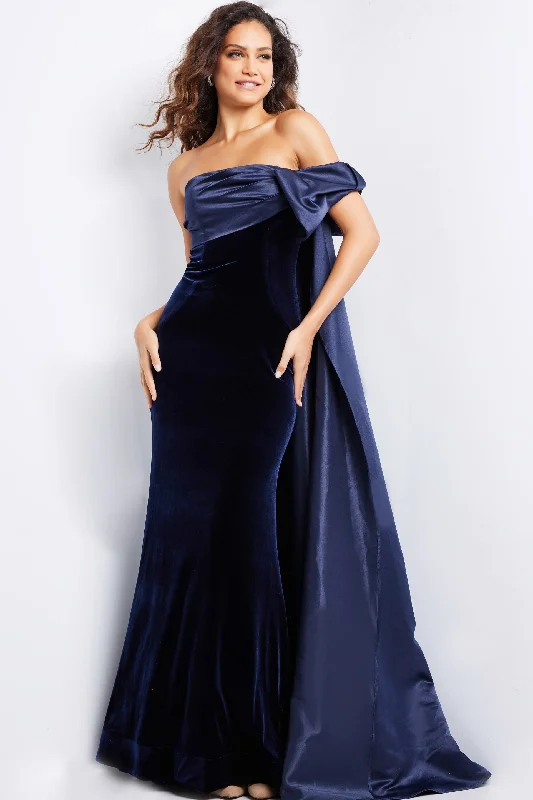 tulle gown dressesJovani 37391 Off the Shoulder Velvet Formal Dress