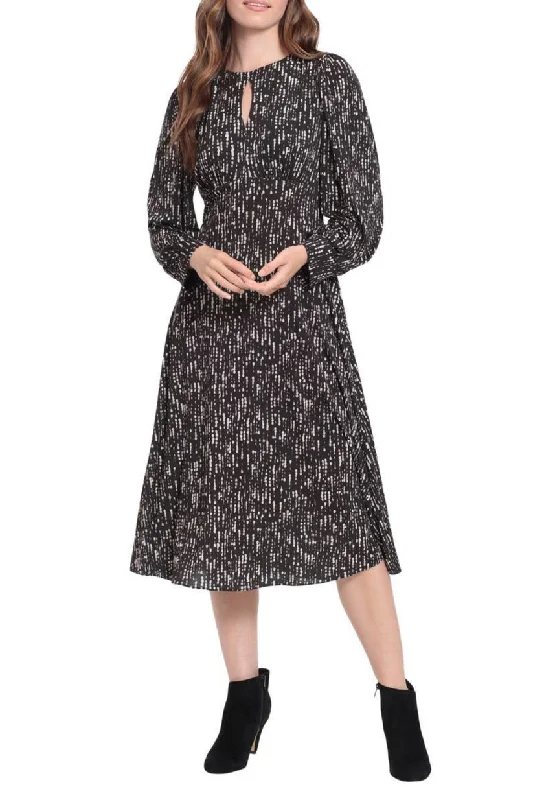 silk gown dressesLondon Times T5948M Long Sleeve A Line Multi Print Formal Dress