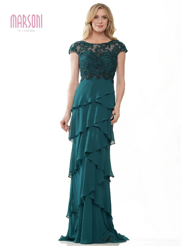 gown dress colors of the seasonMarsoni MV1243 Long Cap Sleeve Formal Dress