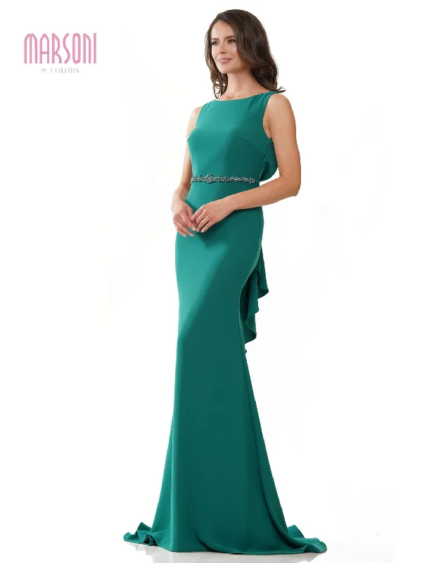 backless gown dressesMarsoni MV1250 Long Sleeveless Fitted Formal Dress