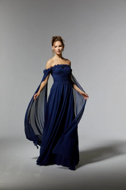 custom gown dressesMGNY Madeline Gardner New York 72902 Long Formal Dress with Detachable Streamers