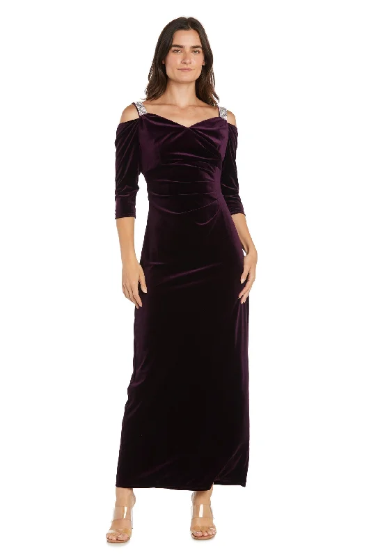 bespoke gown dressesR&M Richards 1489 Long Velvet Formal Dress