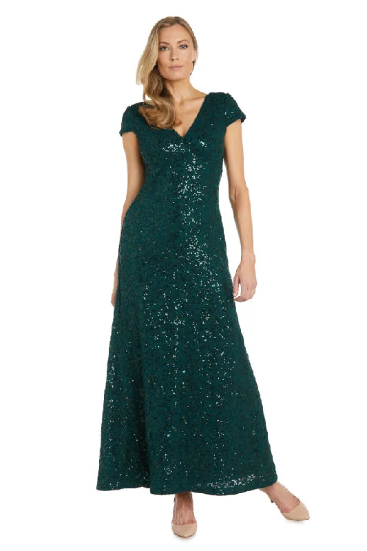 champagne gown dressesR&M Richards 2858 Long Mother of the Bride Sequin Formal Dress