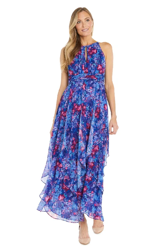 satin gown dressesR&M Richards 3048 Long Floral Print Formal Dress