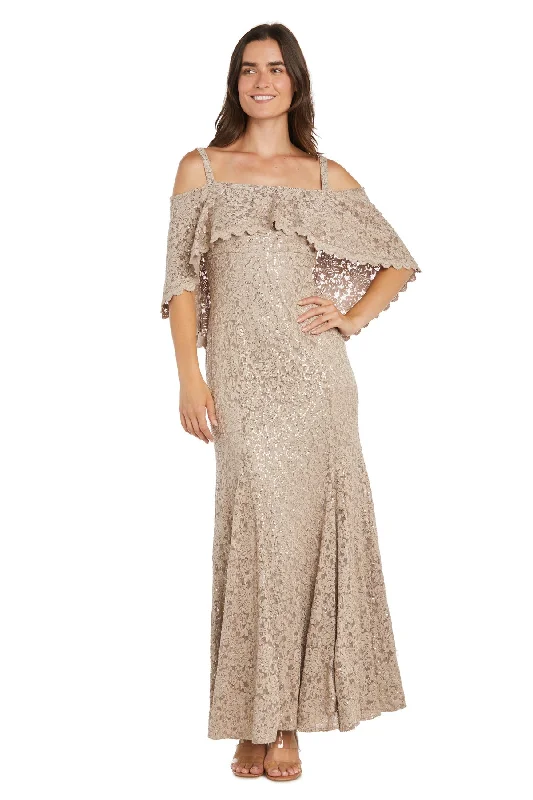 fitted gown dressesR&M Richards 3236 Long Sequin Lace Mermaid Formal Dress