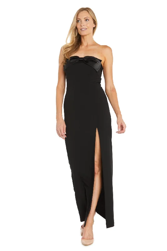 high-slit gown dressesR&M Richards 6639 Long Fitted Slit Formal Dress