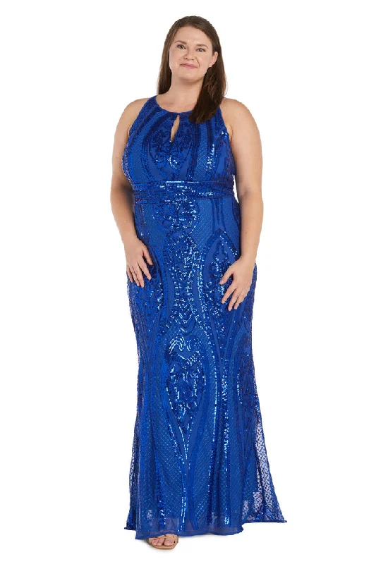 bodycon gown dressesR&M Richards 7423W Long Sequin Plus Size Formal Dress