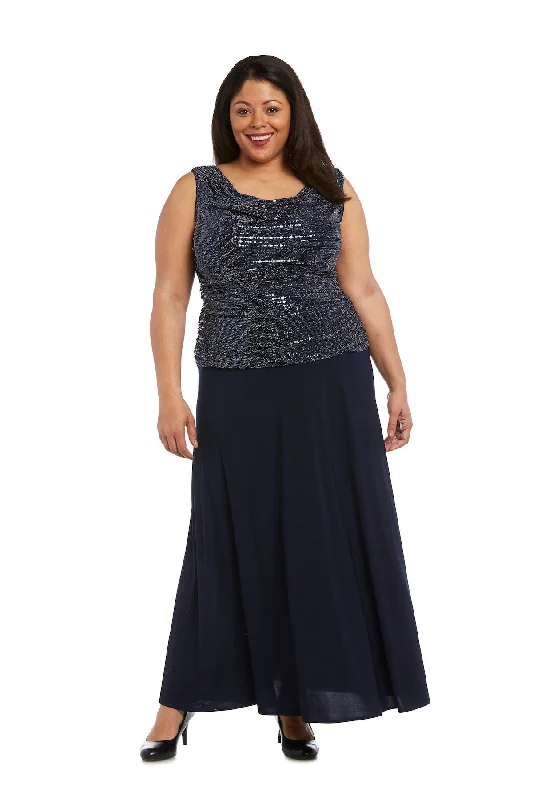 chiffon gown dressesR&M Richards 9159W Long Plus Size Sequin Formal Dress