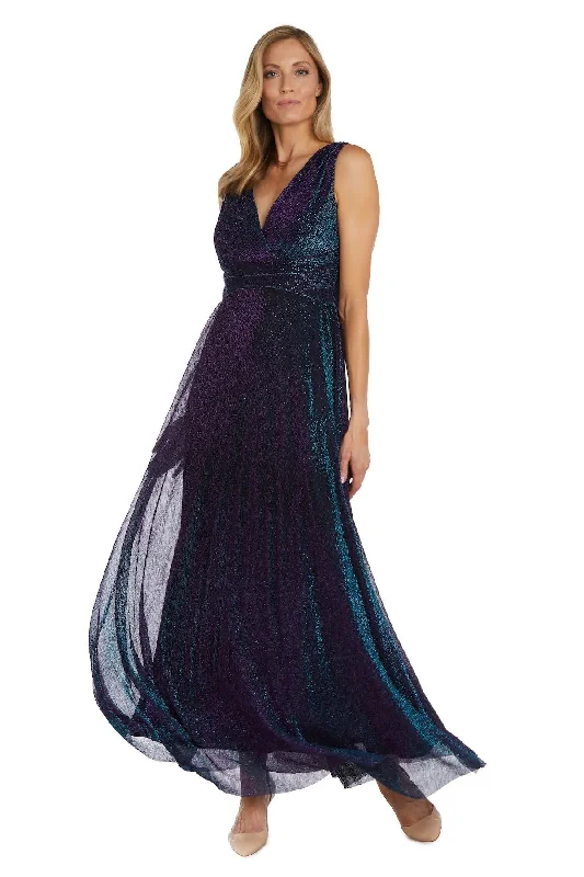 gown dresses for winterR&M Richards 9836 Long Metallic Formal Dress