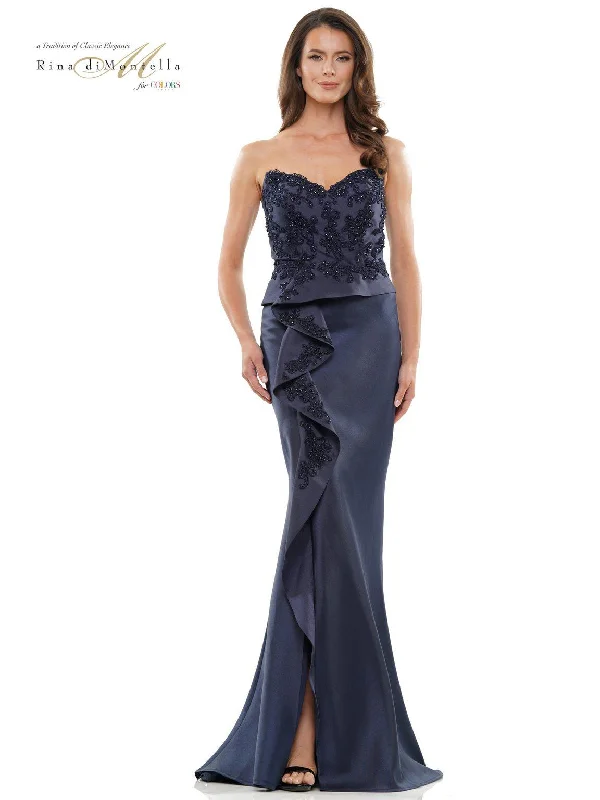 gown dress accessoriesRina di Montella RD2903 Long Strapless Formal Dress