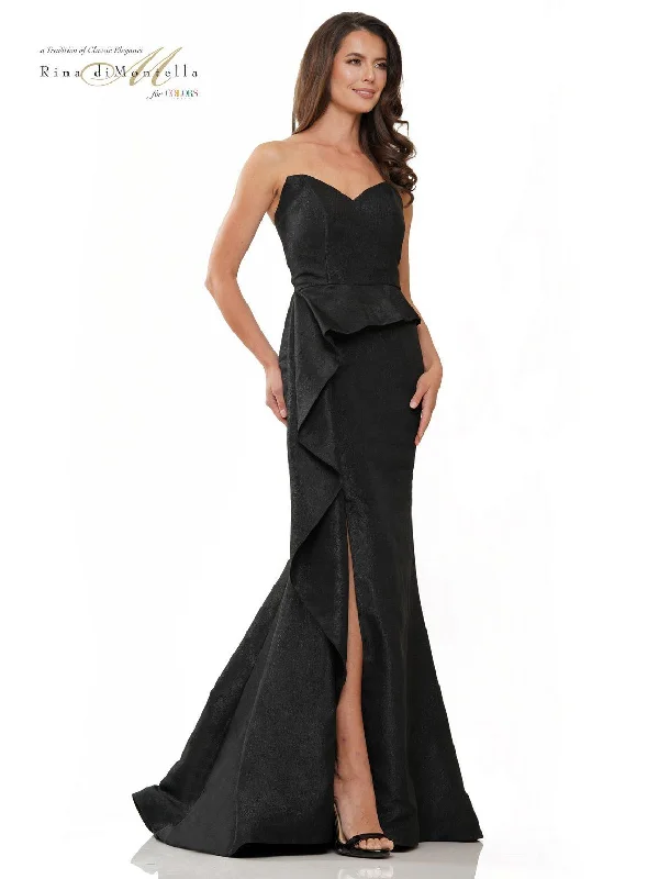 gown dresses for special occasionsRina di Montella RD2936 Long Strapless Formal Dress