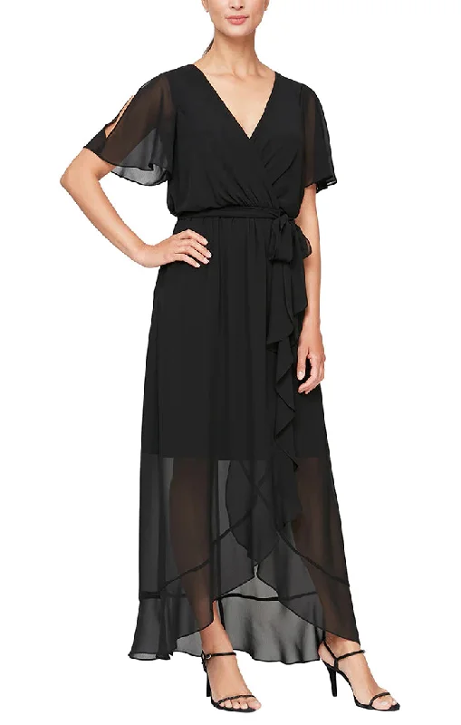 classic gown dressesSL Fashions 9170657 Long Wrap Formal Dress